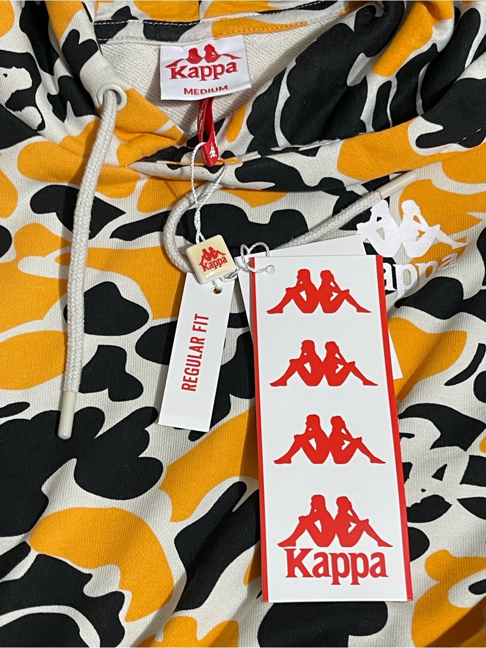 Kappa Orange Black White Camo Pullover Hoodie - Picture 6 of 11